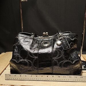 Coach Black Textured Leather Bag